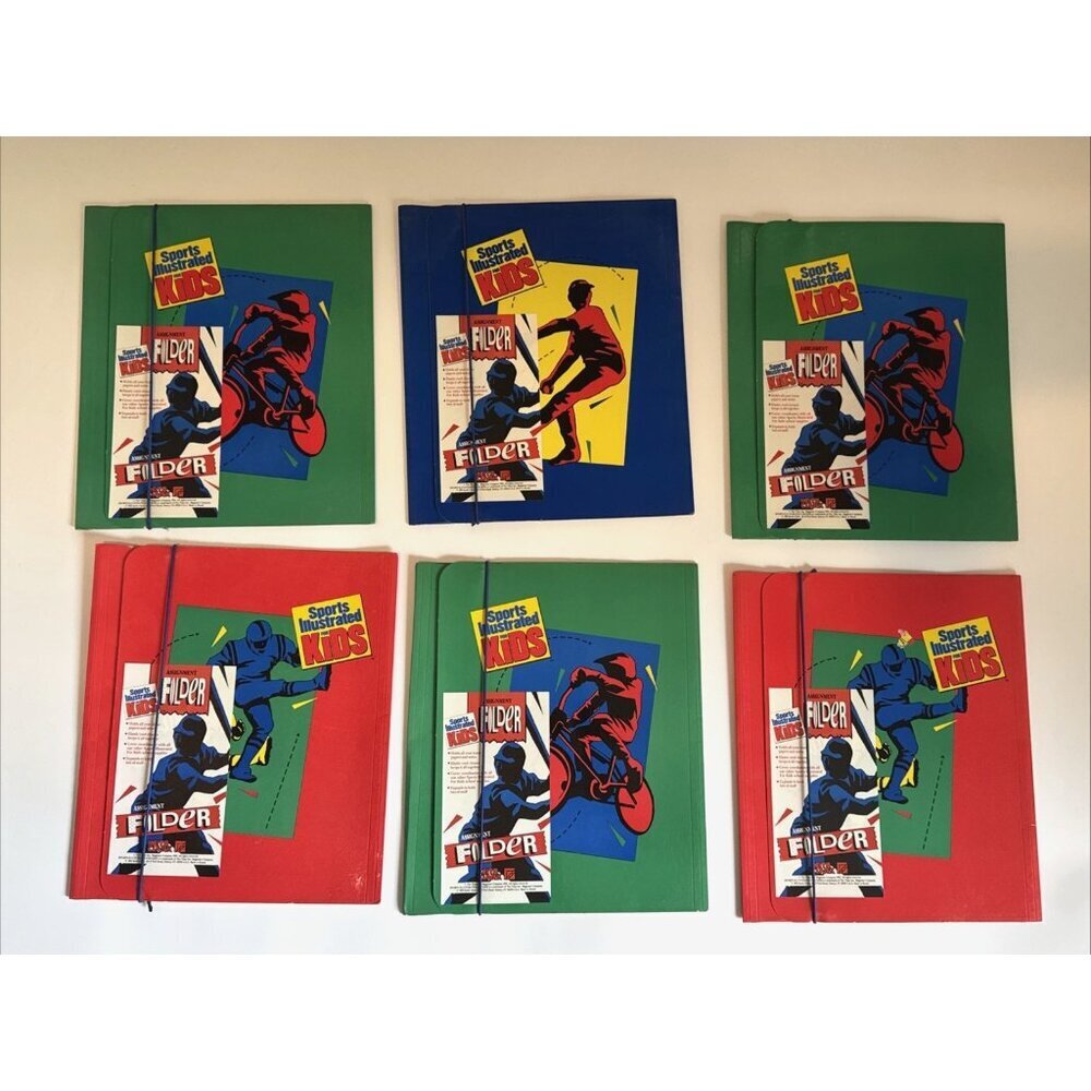 Vintage Sports Illustrated for Kids Assignment Folders Lot of 6 Colorful 1991